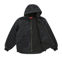 Supreme Flag Quilted Hooded Work Jacket Black